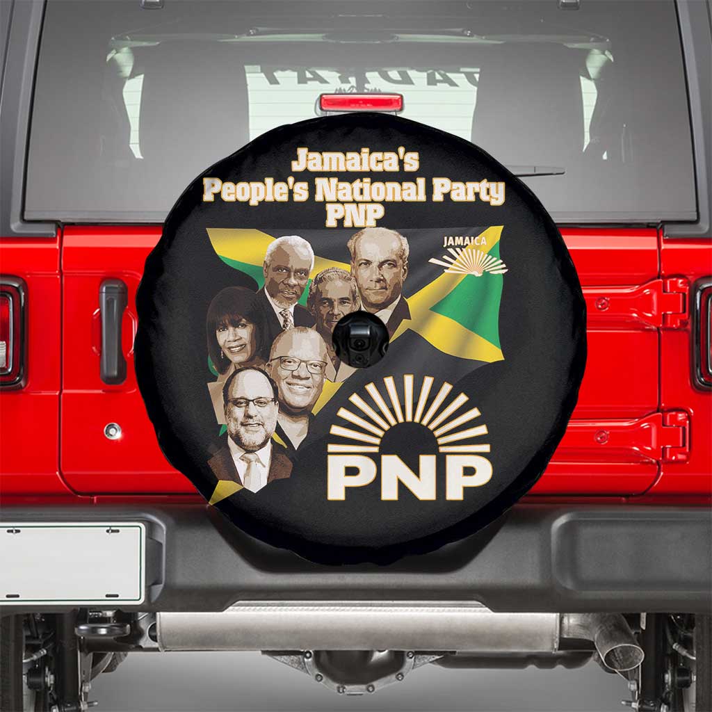 Jamaica People's National Party PNP Supporter Spare Tire Cover Patriotic Political Leaders Tribute Jamaican Flag TS02 Black Print Your Wear