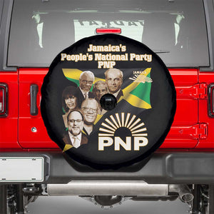 Jamaica People's National Party PNP Supporter Spare Tire Cover Patriotic Political Leaders Tribute Jamaican Flag TS02 Black Print Your Wear