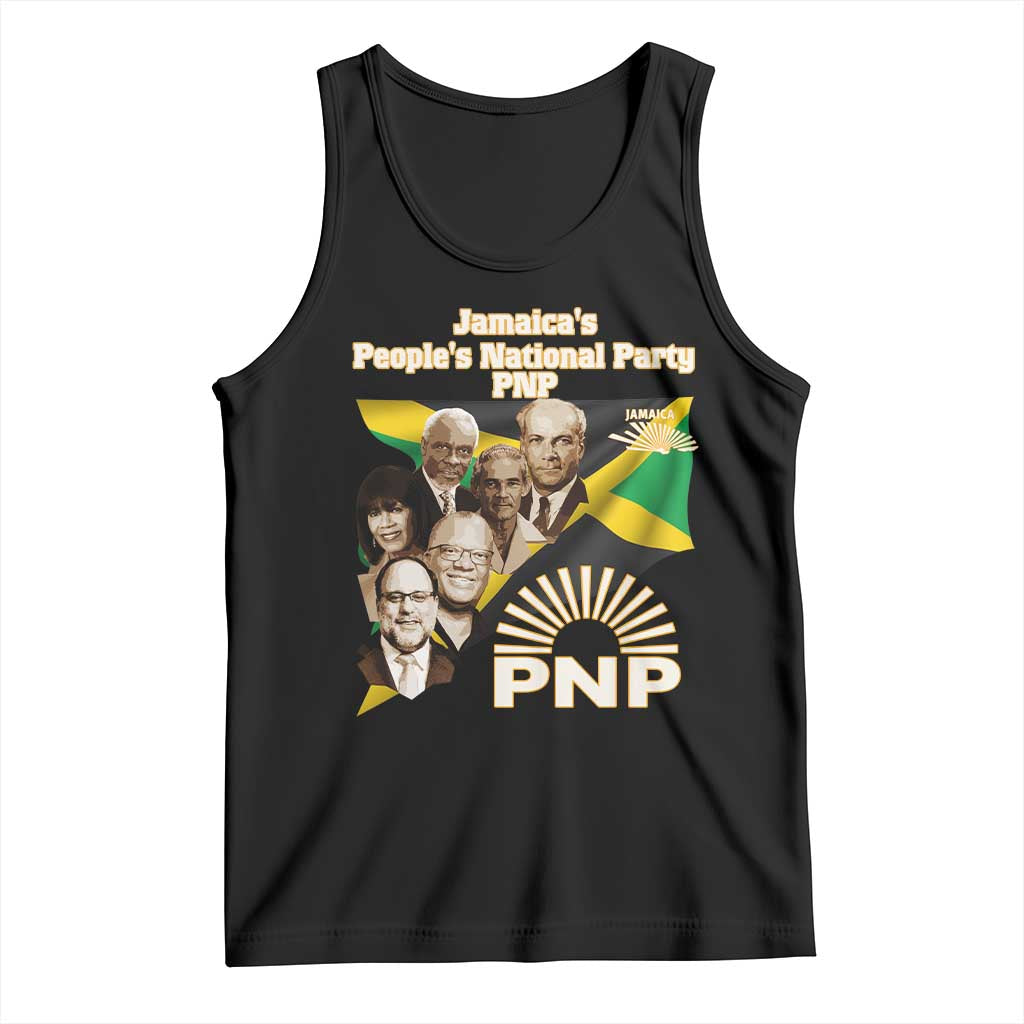 Jamaica People's National Party PNP Supporter Tank Top Patriotic Political Leaders Tribute Jamaican Flag TS02 Black Print Your Wear