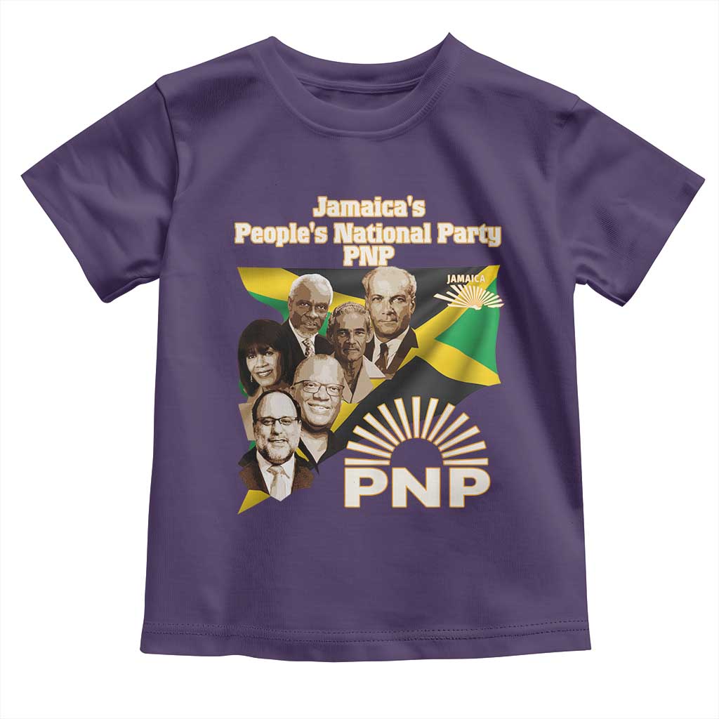 Jamaica People's National Party PNP Supporter Toddler T Shirt Patriotic Political Leaders Tribute Jamaican Flag TS02 Purple Print Your Wear