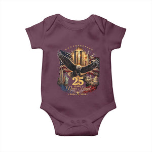 Patriotic American Eagle 9 11 Memorial 25th Anniversary Baby Onesie 25 Years 2021 2026 Never Forget