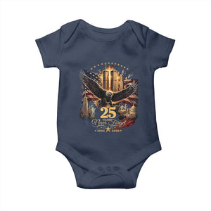 Patriotic American Eagle 9 11 Memorial 25th Anniversary Baby Onesie 25 Years 2021 2026 Never Forget
