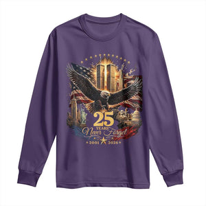 Patriotic American Eagle 9 11 Memorial 25th Anniversary Long Sleeve Shirt 25 Years 2021 2026 Never Forget