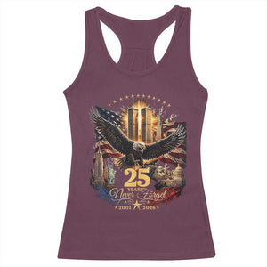 Patriotic American Eagle 9 11 Memorial 25th Anniversary Racerback Tank Top 25 Years 2021 2026 Never Forget