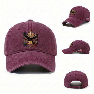 Patriotic American Eagle 9 11 Memorial 25th Anniversary Washed Cotton Baseball Cap 25 Years 2021 2026 Never Forget