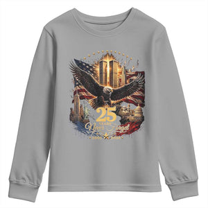 Patriotic American Eagle 9 11 Memorial 25th Anniversary Youth Sweatshirt 25 Years 2021 2026 Never Forget