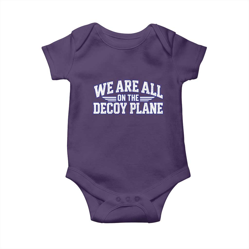 We Are All On The Decoy Plane Theories Aviator Wings Blue Baby Onesie Funny Satirical Meme Conspiracy Commentary