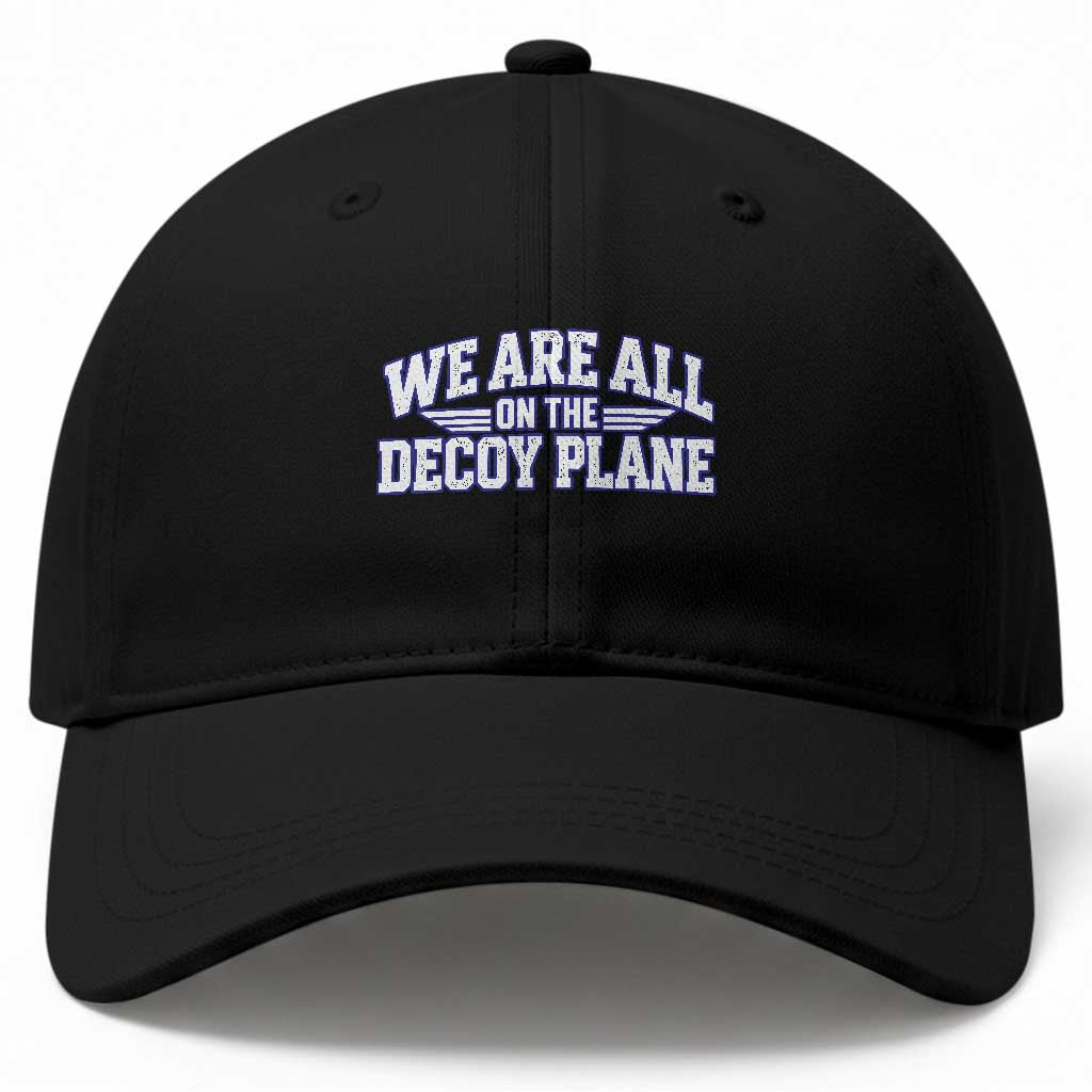We Are All On The Decoy Plane Theories Aviator Wings Blue Baseball Cap Funny Satirical Meme Conspiracy Commentary