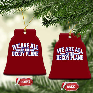 We Are All On The Decoy Plane Theories Aviator Wings Blue Ceramic Ornament Funny Satirical Meme Conspiracy Commentary
