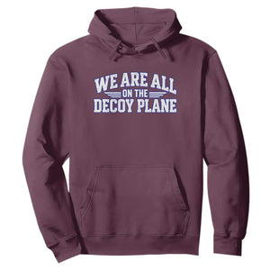 We Are All On The Decoy Plane Theories Aviator Wings Blue Hoodie Funny Satirical Meme Conspiracy Commentary