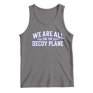 We Are All On The Decoy Plane Theories Aviator Wings Blue Tank Top Funny Satirical Meme Conspiracy Commentary