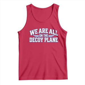 We Are All On The Decoy Plane Theories Aviator Wings Blue Tank Top Funny Satirical Meme Conspiracy Commentary