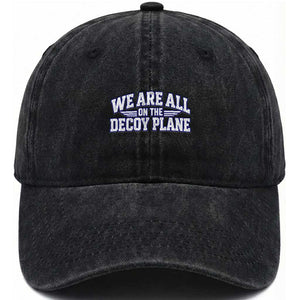 We Are All On The Decoy Plane Theories Aviator Wings Blue Washed Cotton Baseball Cap Funny Satirical Meme Conspiracy Commentary