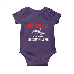 We Are All On The Decoy Plane Theories Trijet Aircraft Graphic Baby Onesie Funny Satirical Meme Conspiracy Commentary