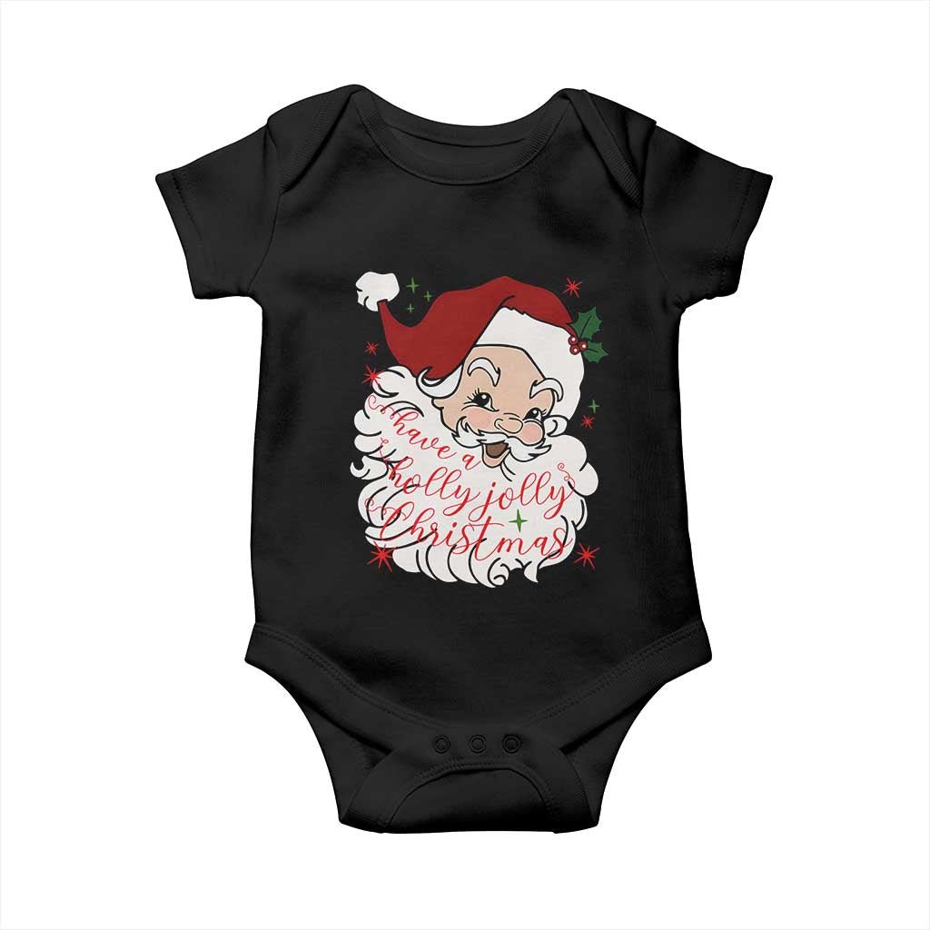 Vintage Christmas Santa Claus Face Xmas Funny Old Fashioned Baby Onesie TS02 Black Print Your Wear