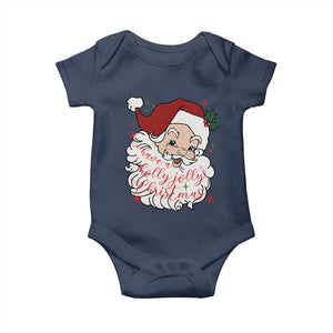 Vintage Christmas Santa Claus Face Xmas Funny Old Fashioned Baby Onesie TS02 Navy Print Your Wear