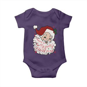 Vintage Christmas Santa Claus Face Xmas Funny Old Fashioned Baby Onesie TS02 Purple Print Your Wear