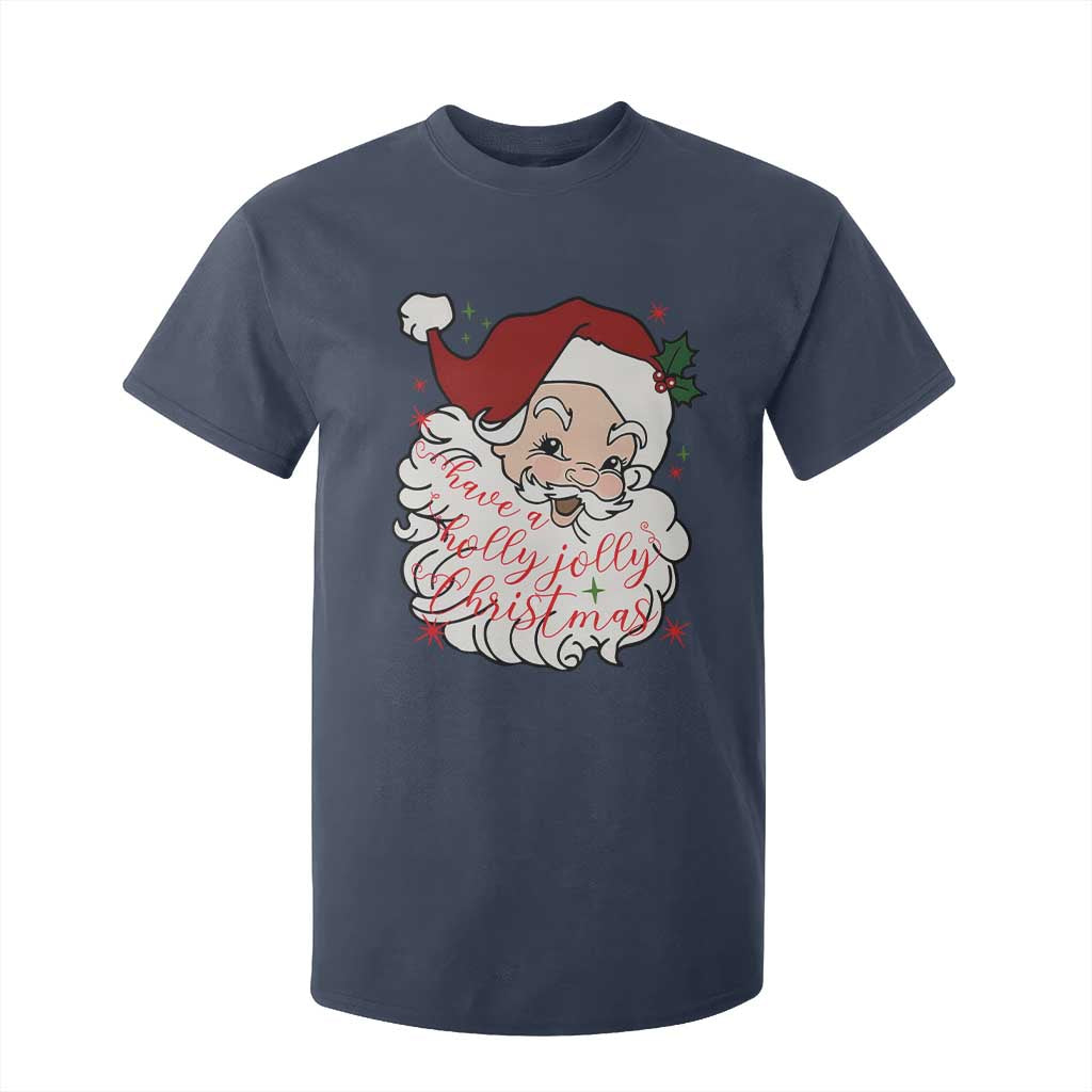 Vintage Christmas Santa Claus Face Xmas Funny Old Fashioned T Shirt For Kid TS02 Navy Print Your Wear