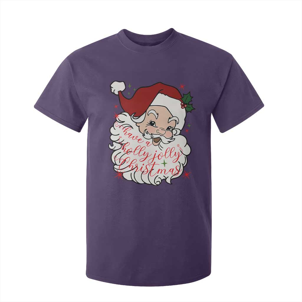 Vintage Christmas Santa Claus Face Xmas Funny Old Fashioned T Shirt For Kid TS02 Purple Print Your Wear
