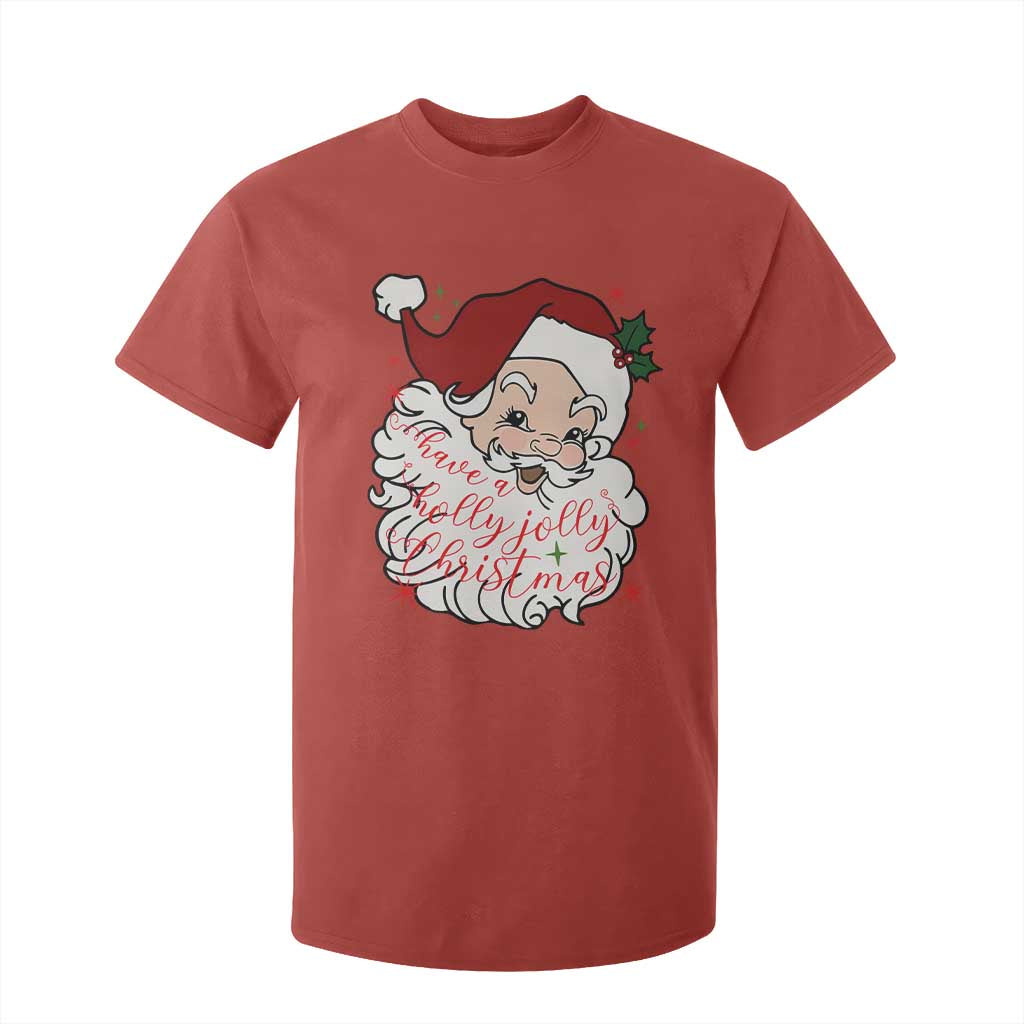 Vintage Christmas Santa Claus Face Xmas Funny Old Fashioned T Shirt For Kid TS02 Red Print Your Wear