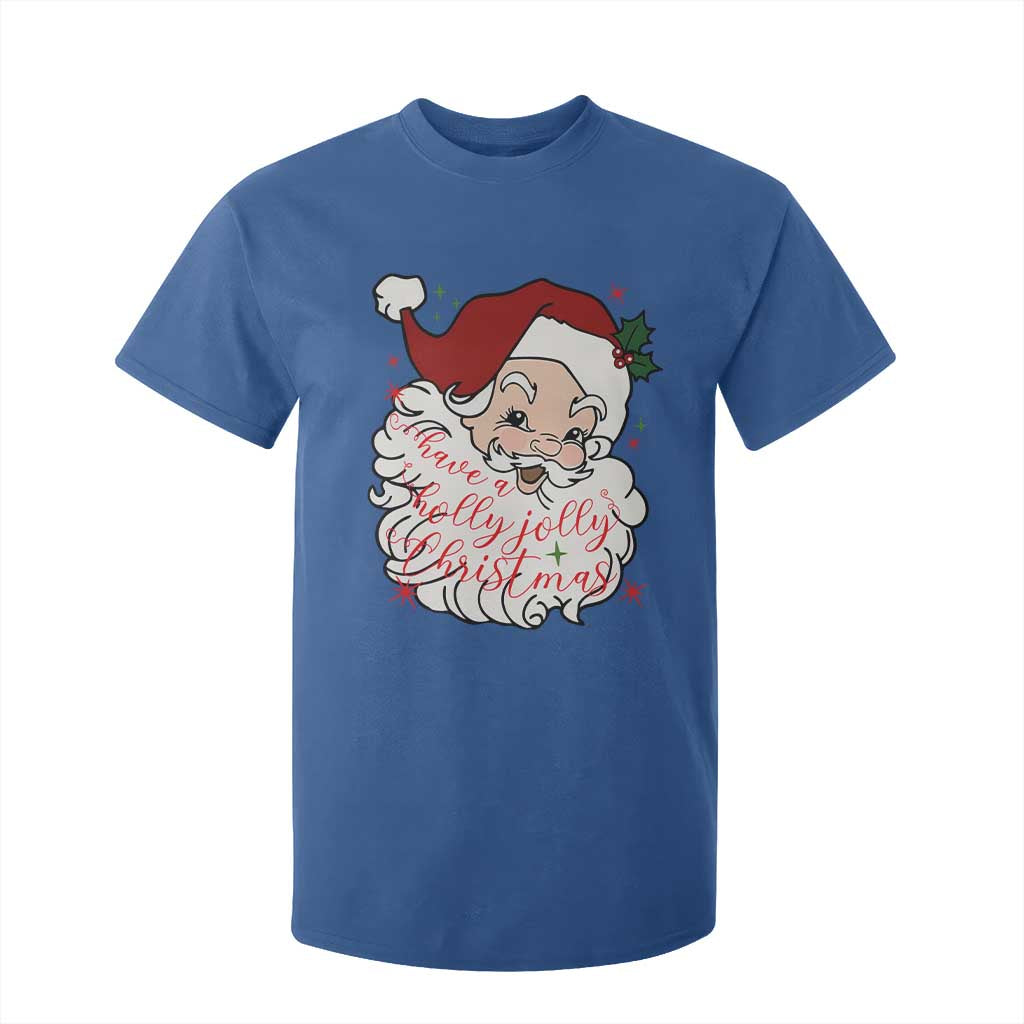 Vintage Christmas Santa Claus Face Xmas Funny Old Fashioned T Shirt For Kid TS02 Royal Blue Print Your Wear