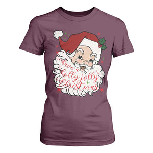 Vintage Christmas Santa Claus Face Xmas Funny Old Fashioned T Shirt For Women TS02 Maroon Print Your Wear