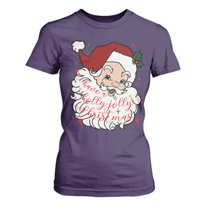 Vintage Christmas Santa Claus Face Xmas Funny Old Fashioned T Shirt For Women TS02 Purple Print Your Wear