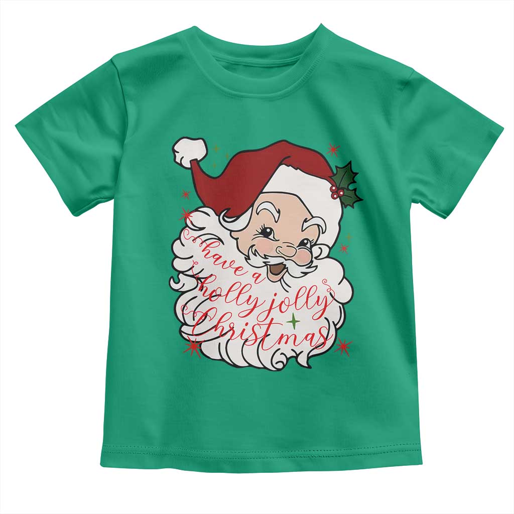 Vintage Christmas Santa Claus Face Xmas Funny Old Fashioned Toddler T Shirt TS02 Irish Green Print Your Wear