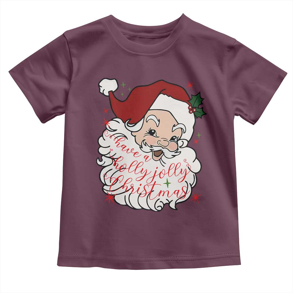 Vintage Christmas Santa Claus Face Xmas Funny Old Fashioned Toddler T Shirt TS02 Maroon Print Your Wear
