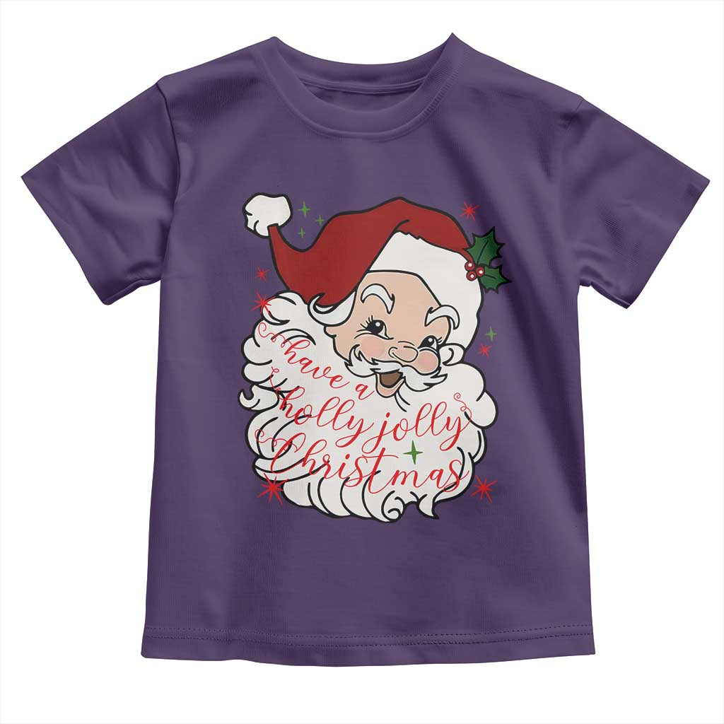 Vintage Christmas Santa Claus Face Xmas Funny Old Fashioned Toddler T Shirt TS02 Purple Print Your Wear