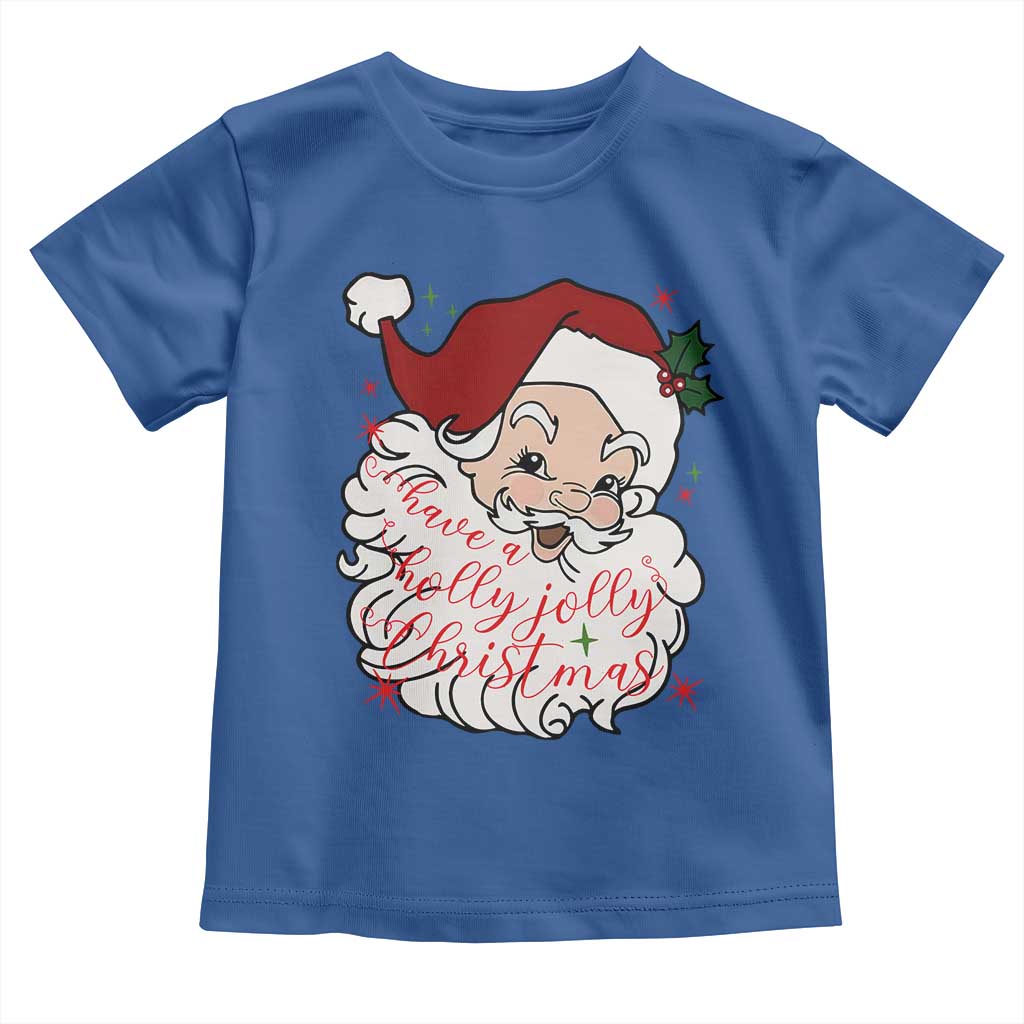 Vintage Christmas Santa Claus Face Xmas Funny Old Fashioned Toddler T Shirt TS02 Royal Blue Print Your Wear