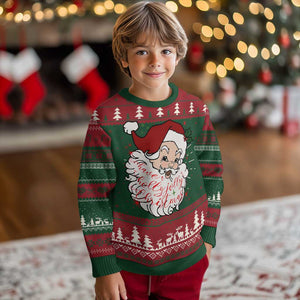 Vintage Christmas Santa Claus Face Xmas Funny Old Fashioned Ugly Christmas Sweater TS02 Christmas Print Your Wear