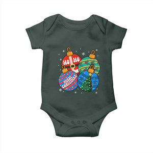 Retro Groovy Merry Christmas Ornament Ho Ho Ho Baby Onesie TS02 Print Your Wear
