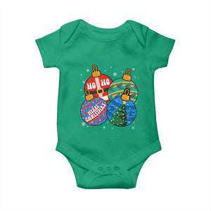 Retro Groovy Merry Christmas Ornament Ho Ho Ho Baby Onesie TS02 Irish Green Print Your Wear