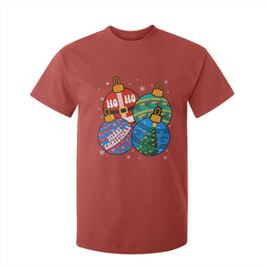 Retro Groovy Merry Christmas Ornament Ho Ho Ho T Shirt For Kid TS02 Red Print Your Wear