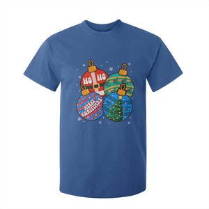Retro Groovy Merry Christmas Ornament Ho Ho Ho T Shirt For Kid TS02 Royal Blue Print Your Wear