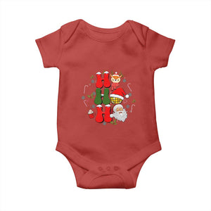 Retro Groovy Christmas Ho Ho Ho Reindeer Disco Ball Santa Xmas Baby Onesie TS02 Red Print Your Wear