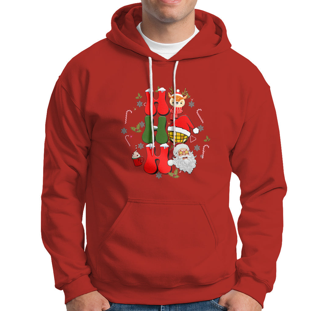 Retro Groovy Christmas Ho Ho Ho Reindeer Disco Ball Santa Xmas Hoodie TS02 Red Printyourwear