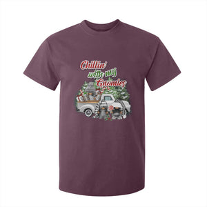 Gnome Christmas T Shirt For Kid Chillin With My Gnomies Xmas Truck TS02 Maroon Print Your Wear