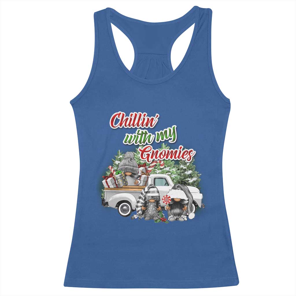 Gnome Christmas Racerback Tank Top Chillin With My Gnomies Xmas Truck TS02 Royal Blue Print Your Wear