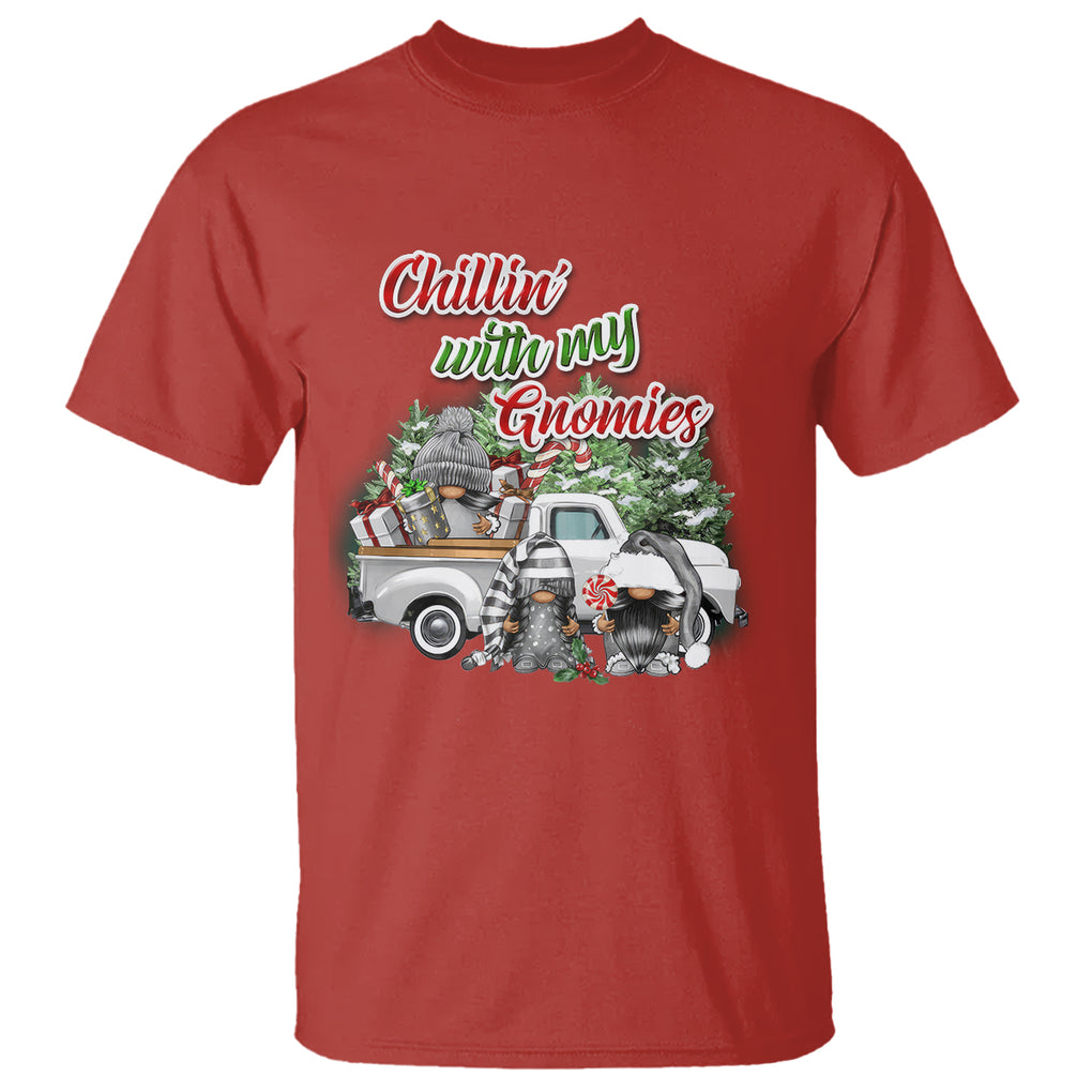 Gnome Christmas T Shirt Chillin With My Gnomies Xmas Truck TS02 Red Printyourwear