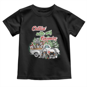 Gnome Christmas Toddler T Shirt Chillin With My Gnomies Xmas Truck TS02 Black Print Your Wear