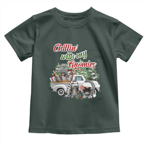 Gnome Christmas Toddler T Shirt Chillin With My Gnomies Xmas Truck TS02 Dark Forest Green Print Your Wear