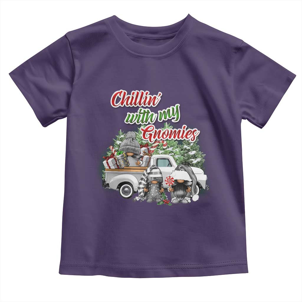 Gnome Christmas Toddler T Shirt Chillin With My Gnomies Xmas Truck TS02 Purple Print Your Wear