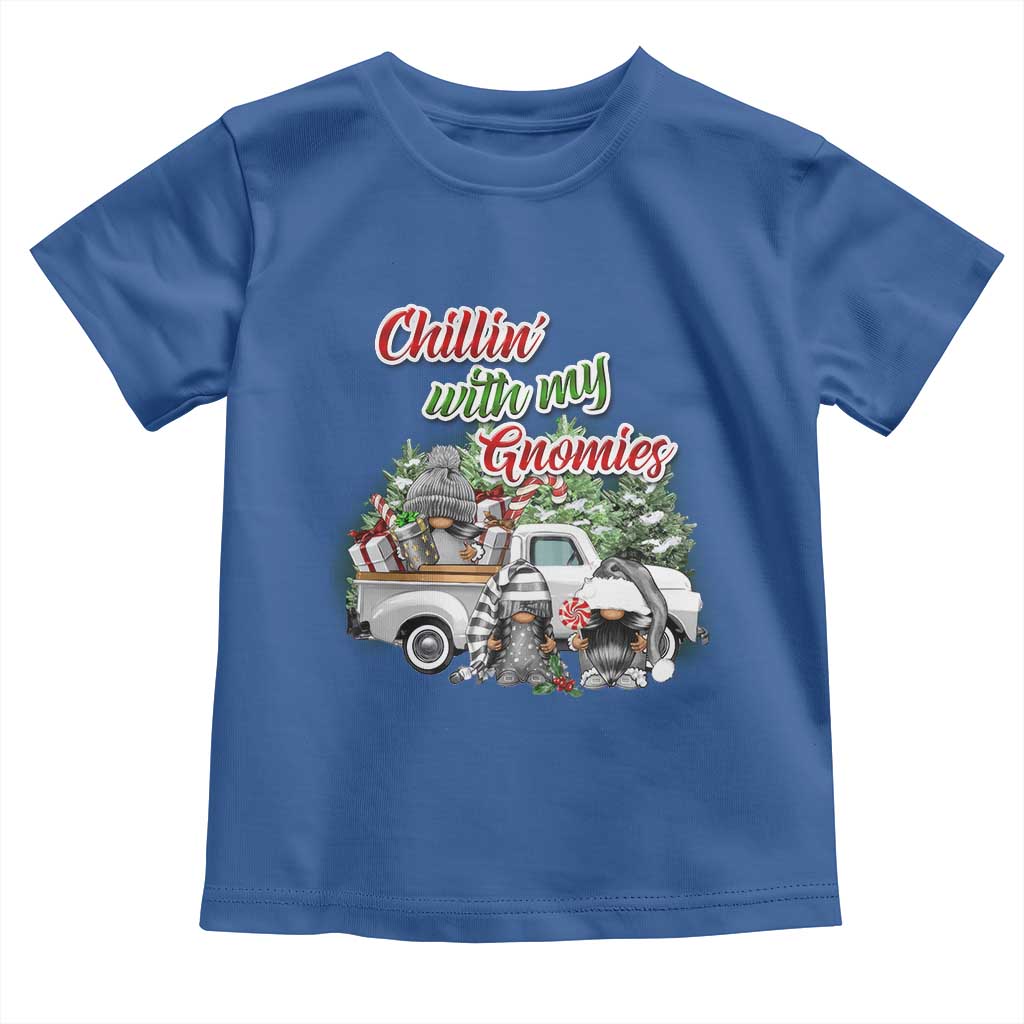 Gnome Christmas Toddler T Shirt Chillin With My Gnomies Xmas Truck TS02 Royal Blue Print Your Wear