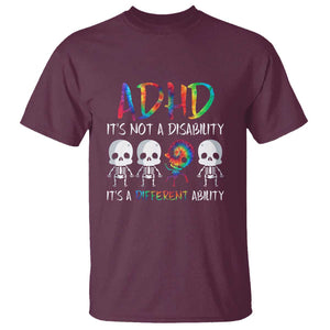 ADHD Awareness T Shirt It's Not A Disability It's A Different Ability TS02 Maroon Print Your Wear