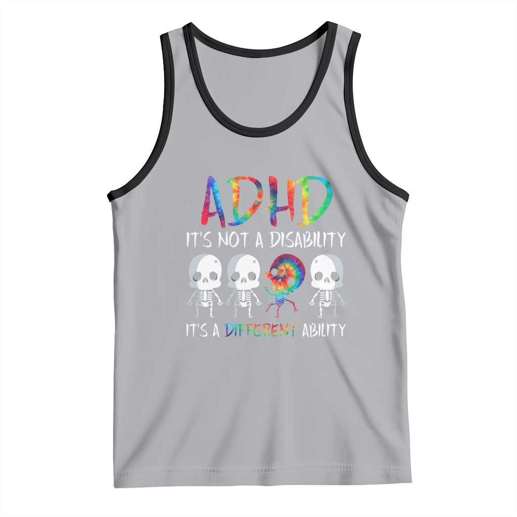ADHD Awareness Tank Top It's Not A Disability It's A Different Ability TS02 Athletic Heather Black Print Your Wear