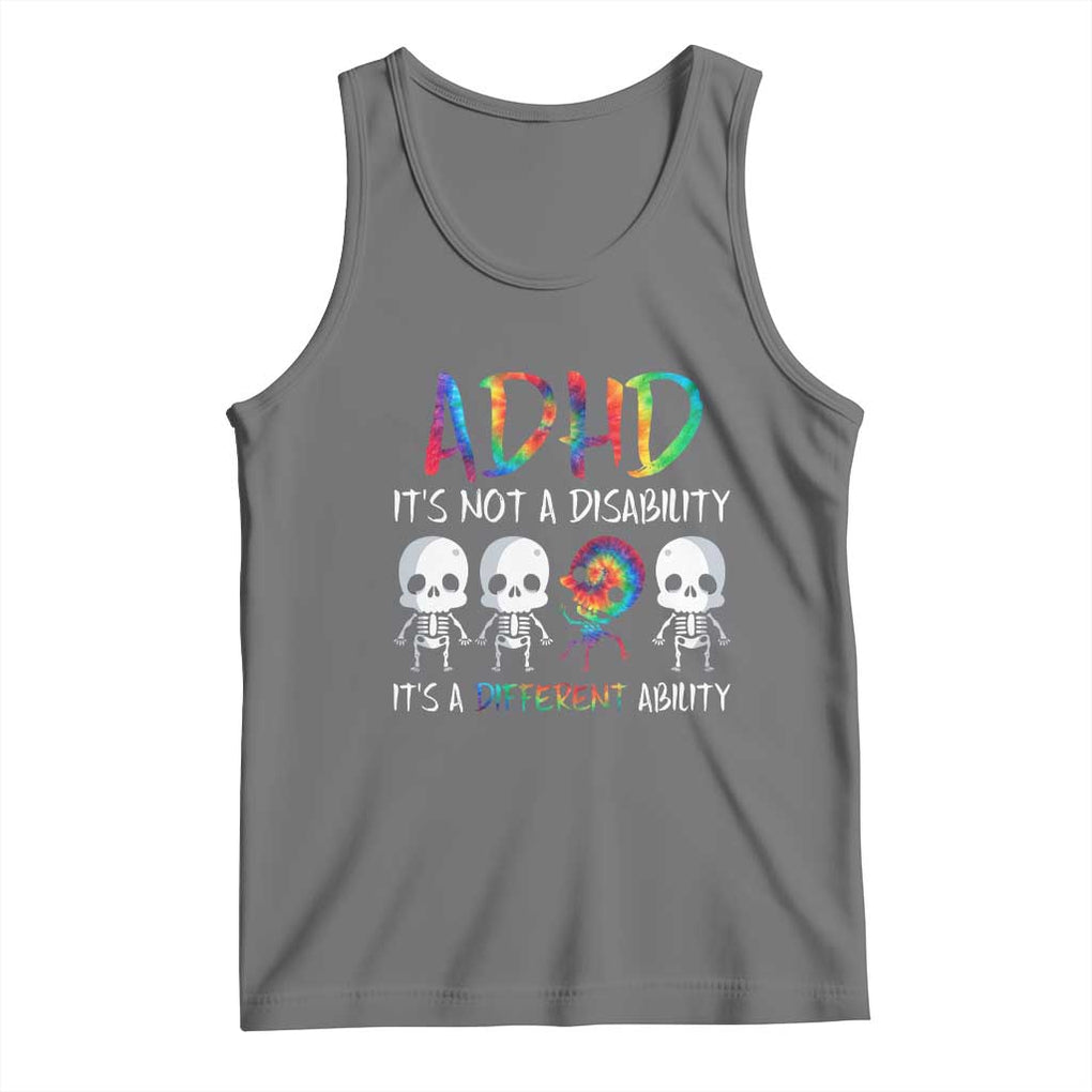 ADHD Awareness Tank Top It's Not A Disability It's A Different Ability TS02 Black Heather Print Your Wear
