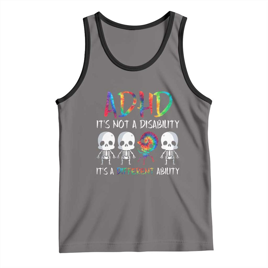 ADHD Awareness Tank Top It's Not A Disability It's A Different Ability TS02 Deep Heather Black Print Your Wear