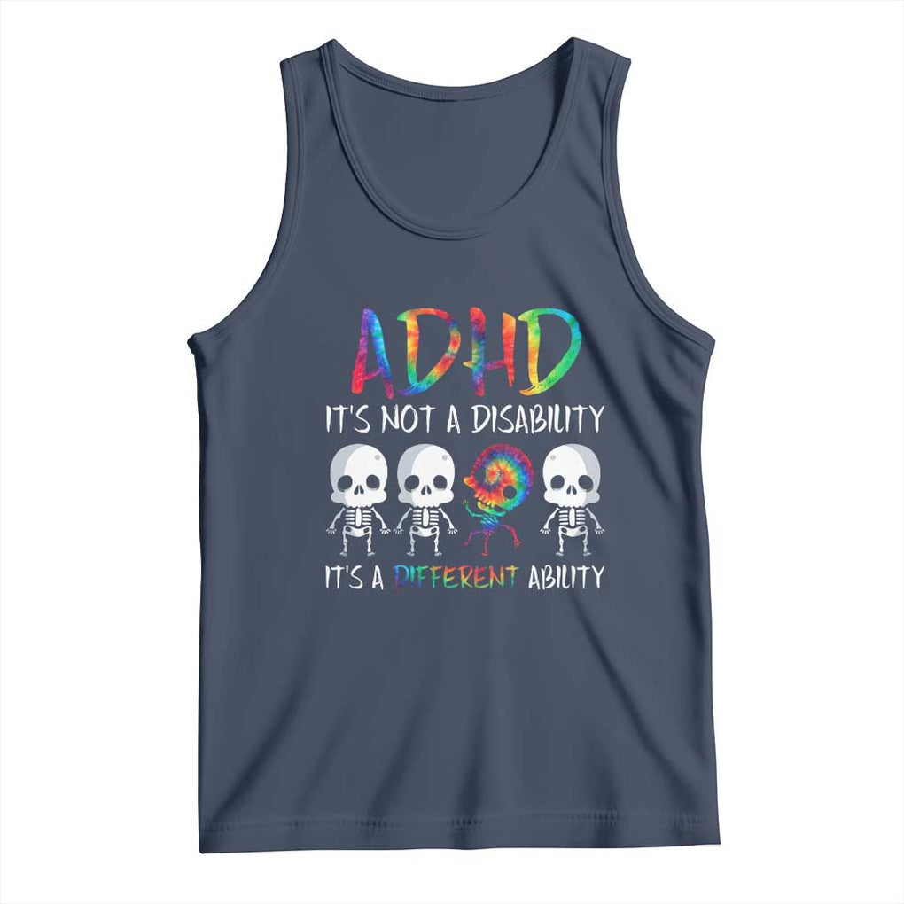 ADHD Awareness Tank Top It's Not A Disability It's A Different Ability TS02 Navy Print Your Wear